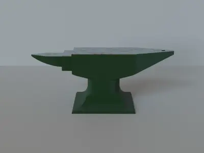 Old green anvil Low-poly 3D model