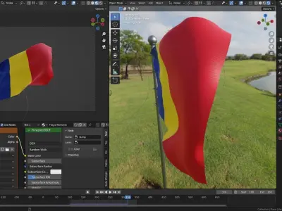 Animated Romania Flags 3D model