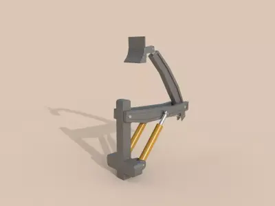 Hydraulic arm animated Free low-poly 3D model