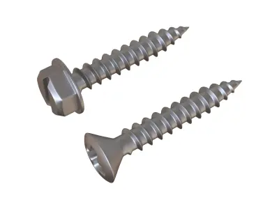 Sheet Metal Screws 3D Model 3D model