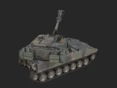 3 coatings of USA ARMY M109A5 Paladin 155mm SP Howitzer Low-poly 3D model