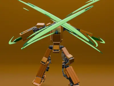 Carrot Robot 1 st generation 3D models Low-poly 3D model