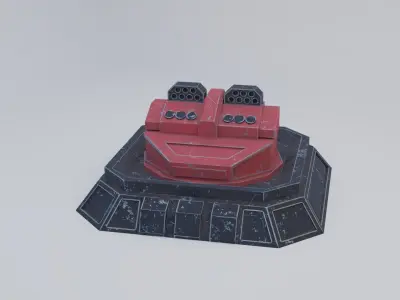 Missile Turret Low-poly 3D model