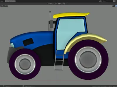 Low Poly Vehicle -  Traktor Low-poly 3D model