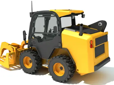 Log Fork Skid Steer Loader 3D model