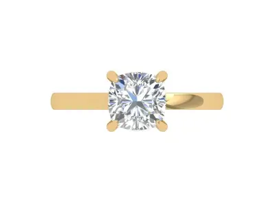 Cushion Solitaire Ring 3D print model order
