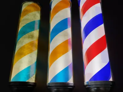 Barber Pole  variable age and wear Low-poly 3D model