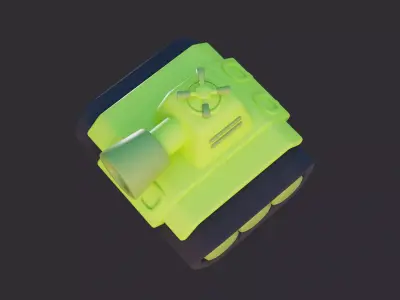 Low Poly Stylized Tank 3D model