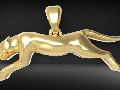 Panther Pendant Hollow light weight jewelry 3D print model