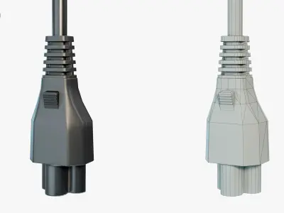 Power Cable IEC C5 Low-poly 3D model