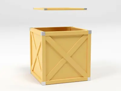 Game wood 3d boxes asset Low-poly 3D model