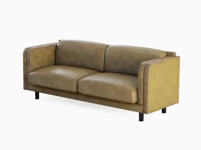 Leather Sofa 02 Low-poly 3D model