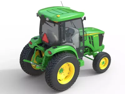 John Deere 4075R Compact Utility Tractor Low-poly 3D model
