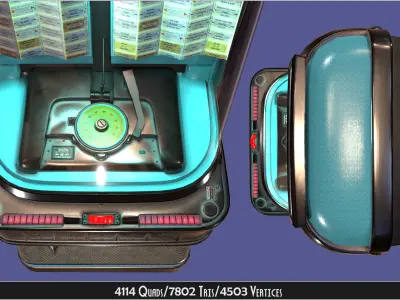 Antique vintage retro music Jukebox or Rockola Low-poly 3D model