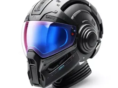 Cyber Solid VisorHelmet Low-poly 3D model