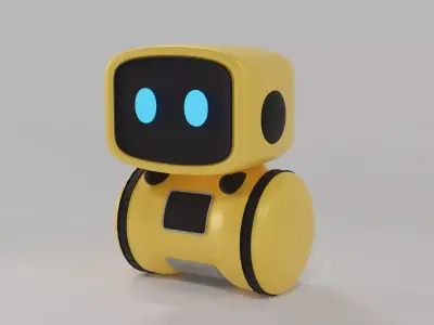 robot with eyes Low-poly 3D model order