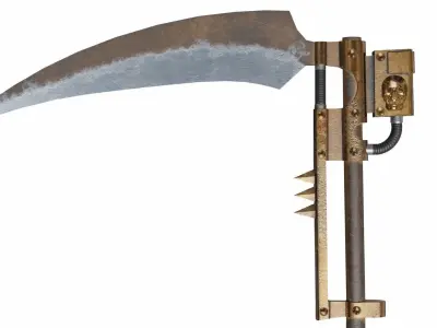 Battle scythe Low-poly 3D model