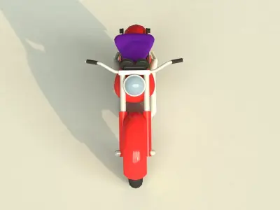 Toy Motorcycle Low-poly 3D model
