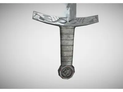 low poly sword Low-poly 3D model 5