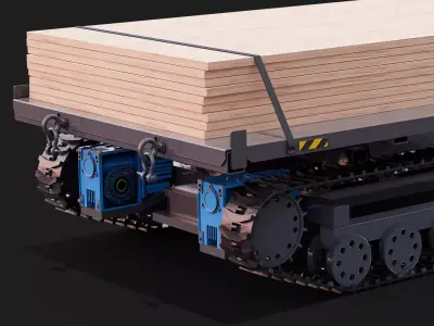 tracked crawler heavy duty industrial load carrier robot 3d 3D model
