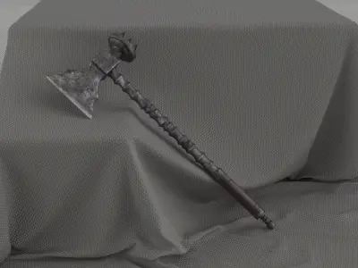 One hand battleaxe  Free 3D model
