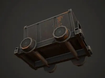 Mine Wagon Low Poly Low-poly 3D model