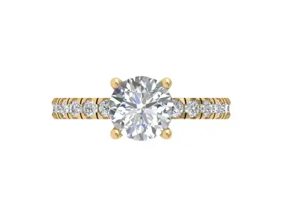 Solitaire Engagement Art Deco Ring 3D print model 65