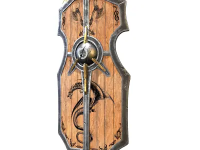 War shield Low-poly 3D model purchase