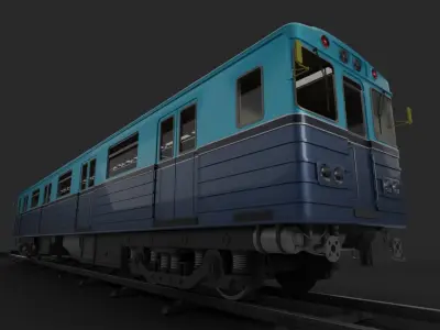 Subway Carriage Low-poly 3D model