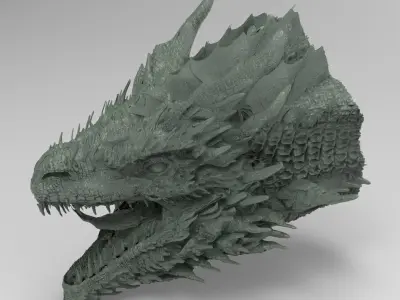 HD Dragon Head 3D model