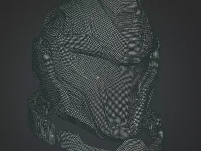 Void Templar Helmet Futuristic 3D Printable Armor 3D model