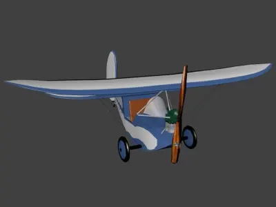 Mignet HM 14 Pou du Ciel Low-poly 3D model