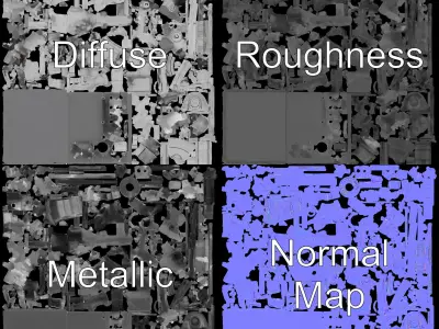 Industrial Chemical Plant Model Pack Low-poly 3D model