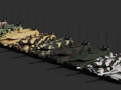 KF51 Panther MBT Game Ready Low-poly 3D model