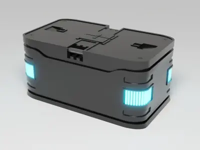 Sci-Fi Crate 4 Low-poly 3D model