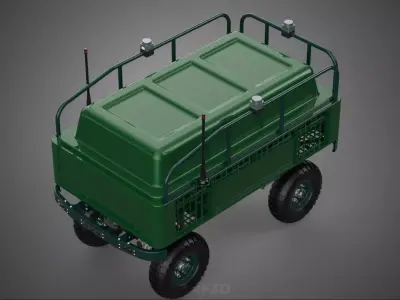 AUTONOMOUS TACTICAL GREEN MILITARY ARMY UNMANNED GROUND VEHICLE 3D model