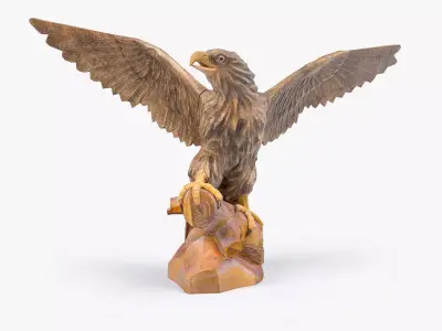 3D Wooden Eagle Sculpture Low-poly 3D model
