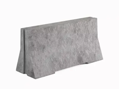 Concrete Barrier Set B Low-poly 3D model