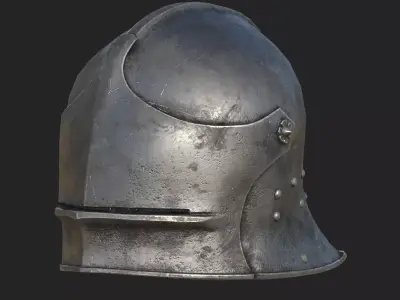 Medieval Helm Armor Low Poly PBR Low-poly 3D model