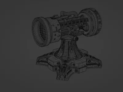 Turret Low-poly 3D model purchase