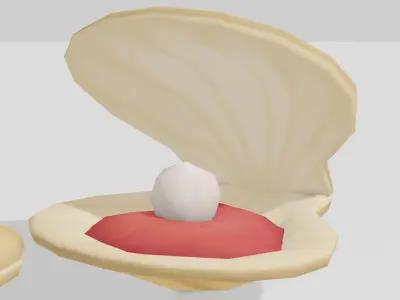 Shell Pearl - Hand Painted Free 3D model