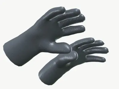Heat resistant safety gloves 3D model