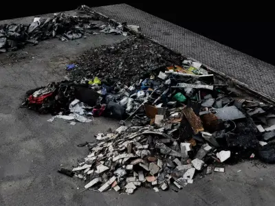 debris trash piles destroyed building ruins pt3 scan Low-poly 3D model