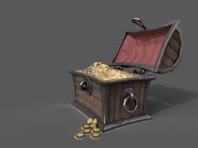 TREASURE CHEST Free low-poly 3D model