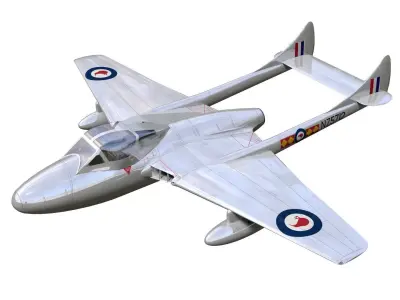 de Havilland DH100 Vampire T11 3D model buy