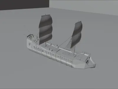 Pirate Ship 3D model -  Low-poly 3D model Low-poly 3D model