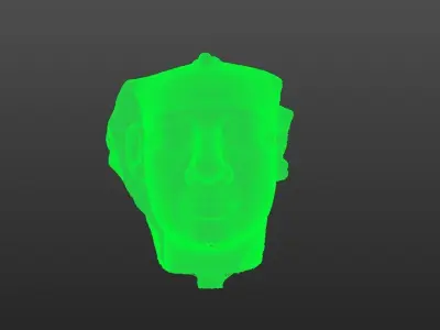 Egyptian colossal granite heads 3D model