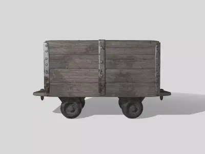 Mine cart Low-poly 3D model buy