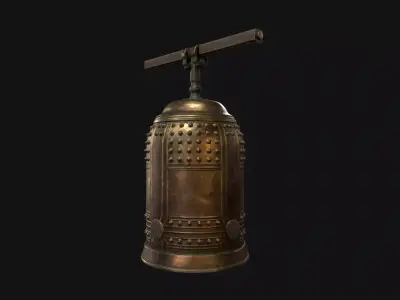 Ancient Bronze Temple Bell  Game Ready 3D Model Low-poly 3D model