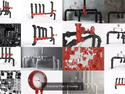 Industrial Pipe 3D Model Pack